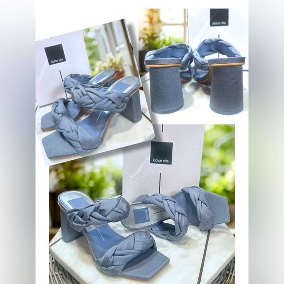 Dolce Vita Pheby Indigo Silk Heel Slip On Mule Blue Size 6 - Picture 1 of 16